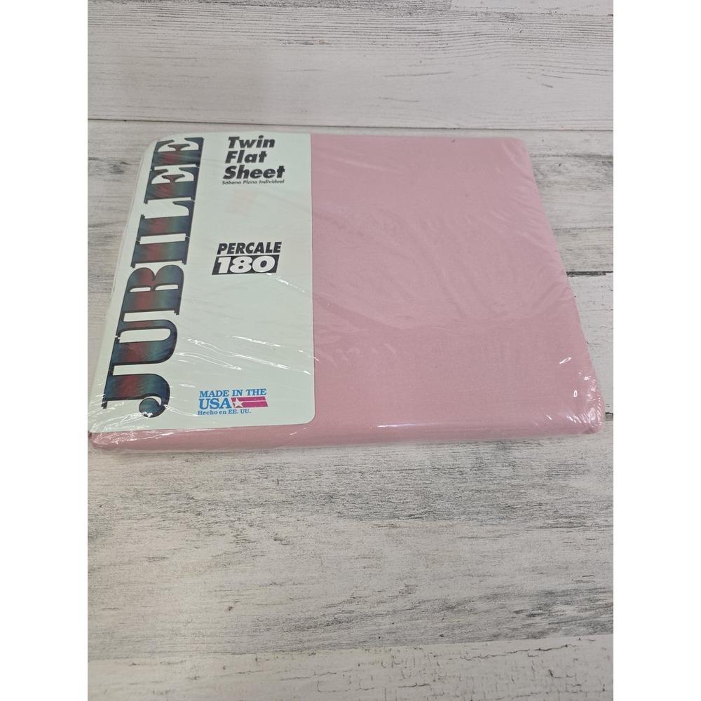 Jubilee Twin Flat Sheet Pink Percale 180 Thread Count Made in USA Vintage New